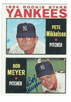 Autographed BOB MEYER 1964 Topps Card