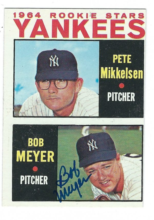 Autographed BOB MEYER 1964 Topps Card
