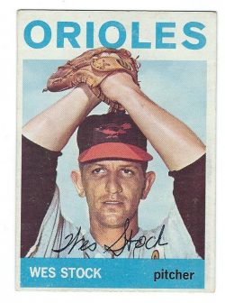 Autographed WES STOCK 1964 Topps Card