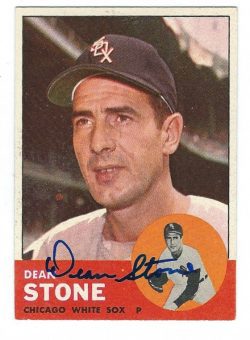 Autographed DEAN STONE 1963 Topps Card