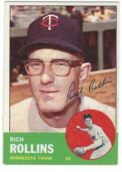 Autographed RICH ROLLINS 1963 Topps Card