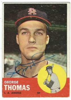 Autographed GEORGE THOMAS 1963 Topps Card