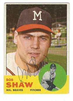 Autographed BOB SHAW 1963 Topps Card