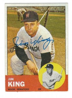 Autographed JIM KING 1963 Topps Card