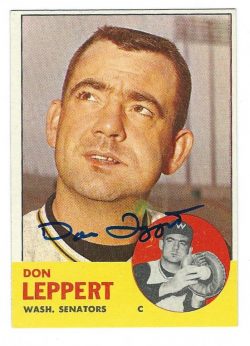 Autographed DON LEPPERT 1963 Topps Card