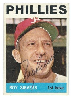 Autographed ROY SIEVERS 1964 Topps Card