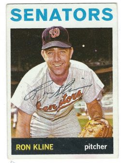 Autographed rRON KLINE 1964 Topps Card