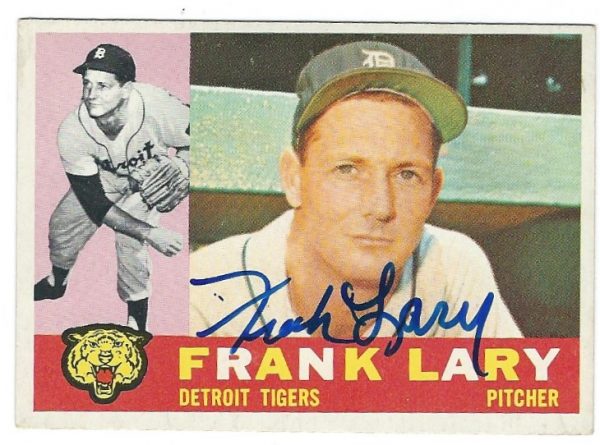 Autographed FRANK LARY 1960 Topps Card