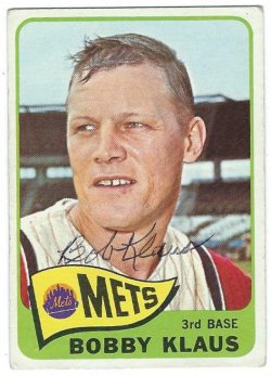 Autographed BOBBY KLAUS 1965 Topps Card