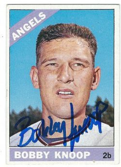 Autographed BOBBY KNOOP California Angels 1966 Topps Card