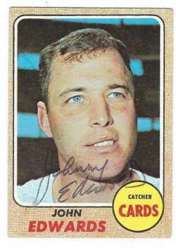 Autographed John Edwards 1968 Topps Card