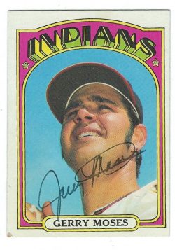 Autographed JERRY MOSES 1972 Topps Card