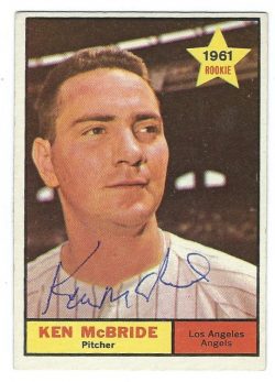 Autographed KEN MCBRIDE 1961 TOPPS Card