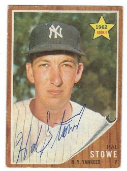 Autographed HAL STOWE 1962 Topps Card