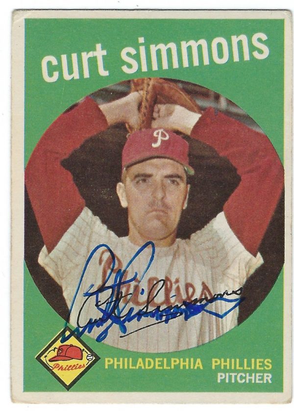 Autographed CURT SIMMONS 1959 Topps Card