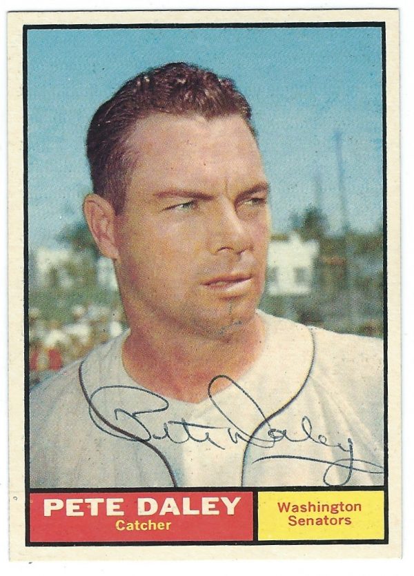 Autographed PETE DALEY 1961 TOPPS Card
