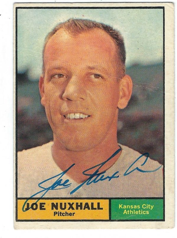 Autographed JOE NUXHALL 1961 TOPPS Card