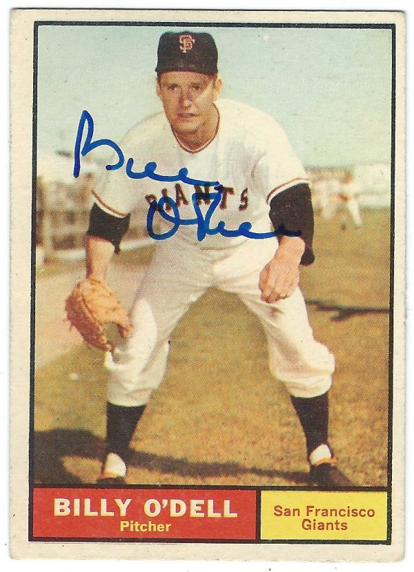 Autographed BILLY O'DELL 1961 TOPPS Card