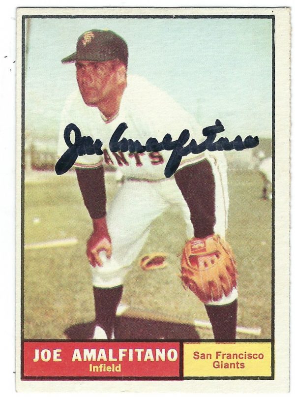 Autographed JOE AMALFITANO 1961 TOPPS Card