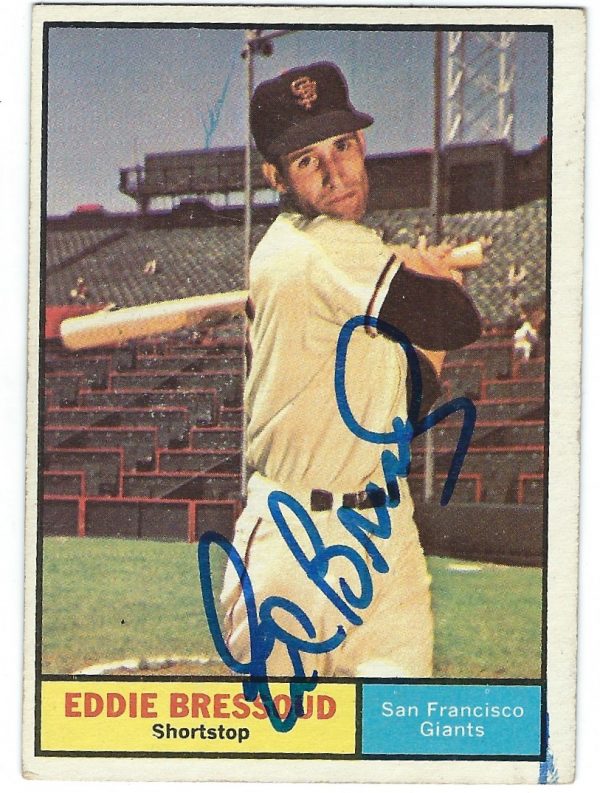 Autographed EDDIE BRESSOUD San Francisco Giants 1961 Topps Card