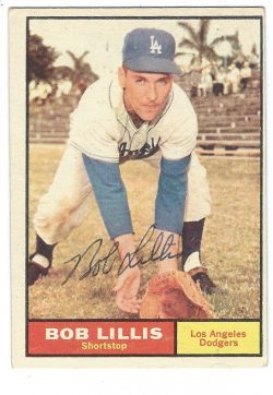 Autographed BOB LILLIS 1961 TOPPS Card