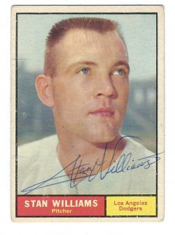 Autographed STAN WILLIAMS 1961 TOPPS Card