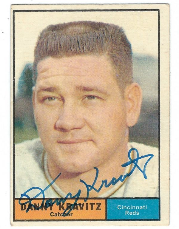 Autographed DANNY KRAVITZ 1961 TOPPS Card