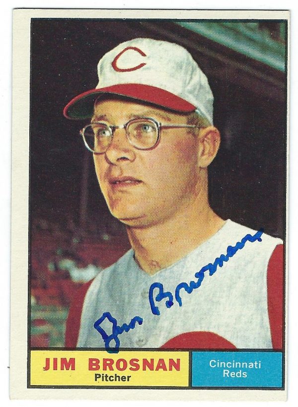 Autographed JIM BROSNAN 1961 TOPPS Card