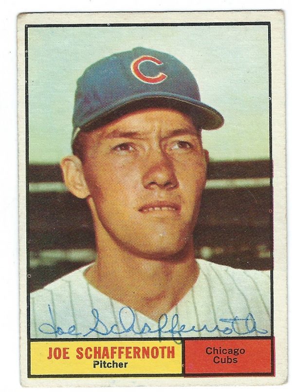 Autographed JOE SCHAFFERNOTH 1961 TOPPS Card