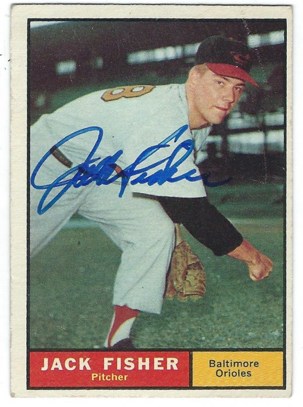 Autographed JACK FISHER 1961 TOPPS Card