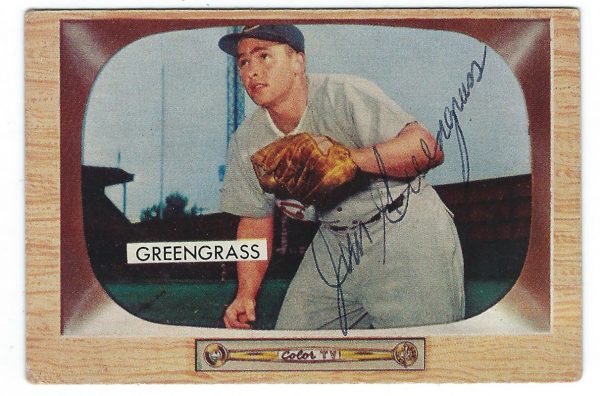 Autographed JIM GREENGRASS 1955 Bowman card