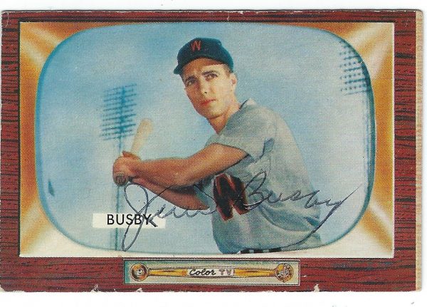Autographed JIM BUSBY 1955 Bowman card