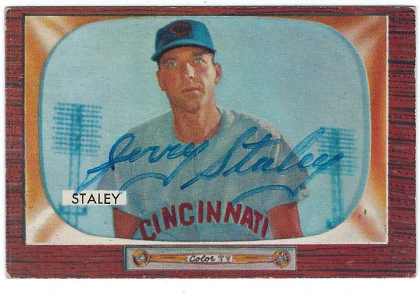 Autographed JERRY STALEY 1955 Bowman card