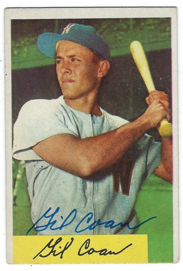 Autographed GIL COAN 1954 Bowman Card