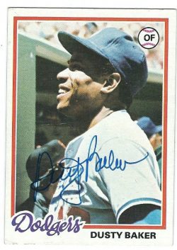 Autographed DUSTY BAKER 1978 Topps card
