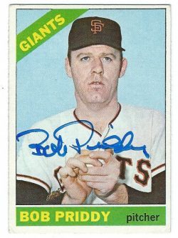 Autographed Bob Priddy 1966 Topps Card