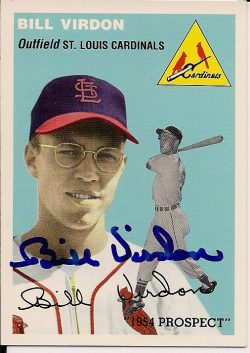 Autographed BILL VIRDON 1954 Topps Archive card