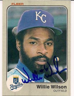 Autographed 1983 Fleer WILLIE WILSON Card