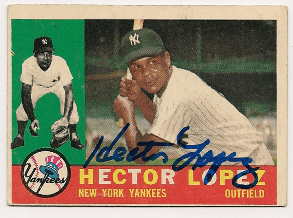 Autographed HECTOR LOPEZ 1960 Topps Card