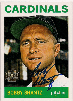BOBBY SHANTZ Autographed 2001 Topps Archive Card