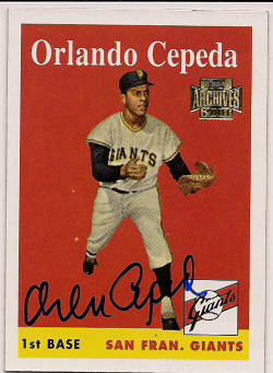 ORLANDO CEPEDA Autographed 2001 Topps Archive Card