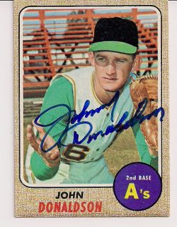 Autographed John Donaldson 1968 Topps Card