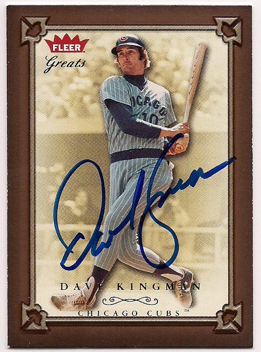 Autographed DAVE KINGMAN 2004 Fleer Greats of the Game Card - Main