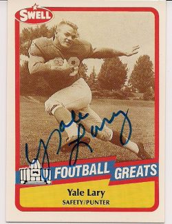 Signed YALE LARY 1989 Swell Football Card