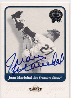 Autographed JUAN MARICHAL 2001 Fleer Greats Card