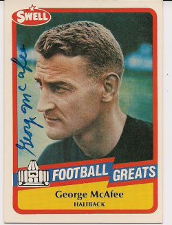 Signed GEORGE MCAFEE 1989 Swell Football Card