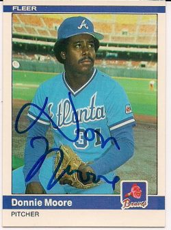 Autographed DONNIE MOORE 1984 Fleer Card