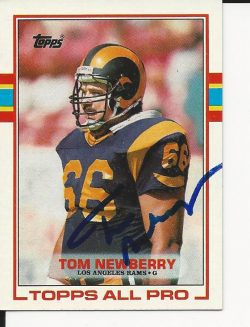 Autographed 1989 Topps Tom Newberry Football card