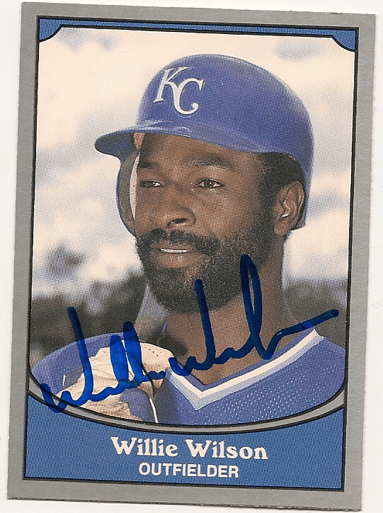 Signed WILLIE WILSON Pacific Legends Card - Main Line Autographs