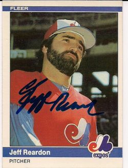 Autographed JEFF REARDON 1984 Fleer Card
